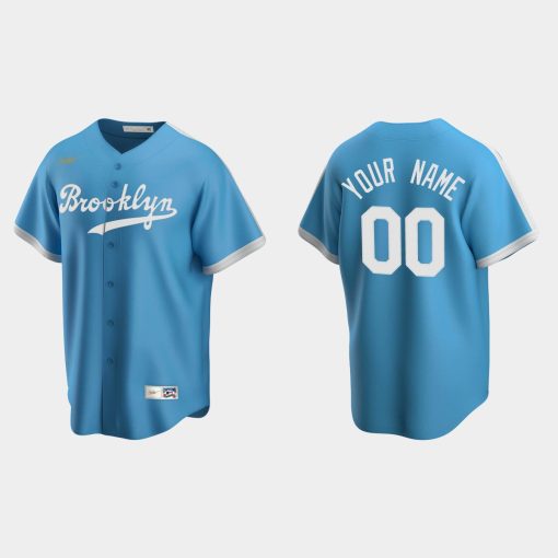 Custom Los Angeles Dodgers Cooperstown Collection Alternate Jersey Light Blue