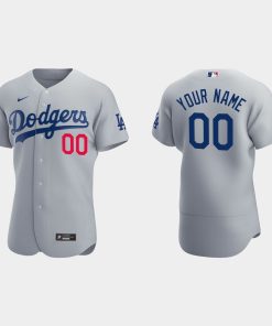 Custom Los Angeles Dodgers Gray Flex Base 2020 Alternate Jersey