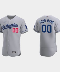 Custom Los Angeles Dodgers Gray Flex Base 2020 Road Jersey