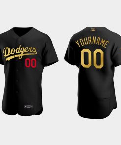 Custom Los Angeles Dodgers Lafc Night Flex Base Jersey Black