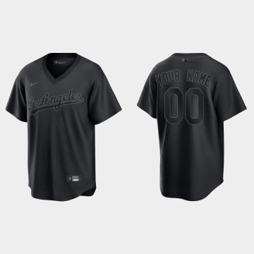 Custom Los Angeles Dodgers Pitch Black Fashion Cool Base Jersey Black