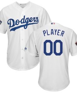 Custom Los Angeles Dodgers White 2018 World Series Cool Base Jersey
