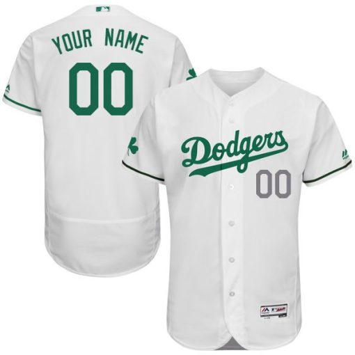 Custom Los Angeles Dodgers White Celtic Flexbase Collection Jersey