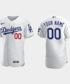 Custom Los Angeles Dodgers White Flex Base Jersey