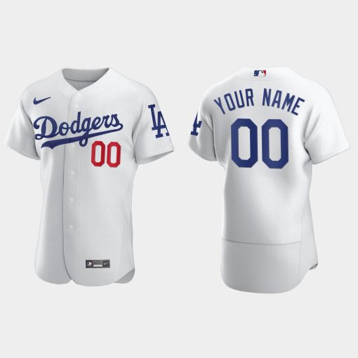 Custom Los Angeles Dodgers White Flex Base Jersey