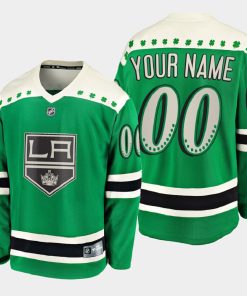 Custom Los Angeles Kings 2021 St Patrick's Day Green Jersey