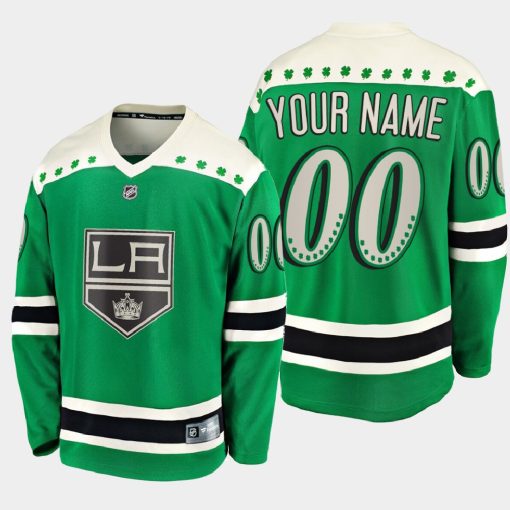 Custom Los Angeles Kings 2021 St Patrick's Day Green Jersey