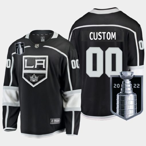 Custom Los Angeles Kings 2022 Stanley Cup Playoffs Black Home Jersey