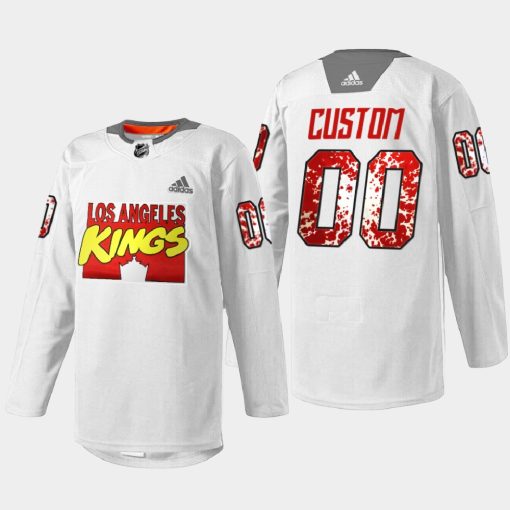 Custom Los Angeles Kings Marvel Super Hero Night White Special Warmup 2022 Jersey