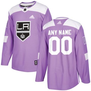 Custom Los Angeles Kings Purple Pink Hockey Fights Cancer Practice Jersey