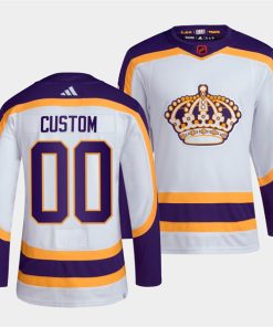 Custom Los Angeles Kings White 2022 Reverse Retro Stitched Jersey