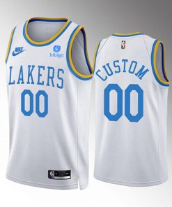 Custom Los Angeles Lakers 2022-23 White Classic Edition Stitched Basketball Jersey
