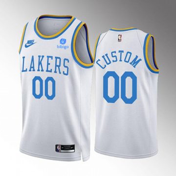 Custom Los Angeles Lakers 2022-23 White Classic Edition Stitched Basketball Jersey