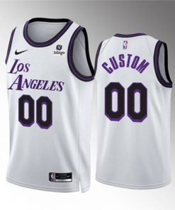 Custom Los Angeles Lakers Active Player White City Edition Stitched Basketball Jersey