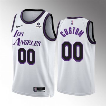 Custom Los Angeles Lakers Active Player White City Edition Stitched Basketball Jersey