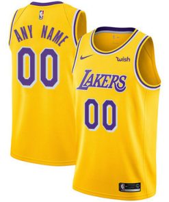 Custom Los Angeles Lakers Gold Swingman Icon Edition Jersey