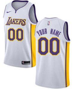 Custom Los Angeles Lakers White Association Edition Jerse