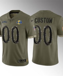Custom Los Angeles Rams Active Player 2022 Olive Salute To Service Limited Stitched Jersey
