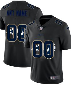 Custom Los Angeles Rams Team Logo Dual Overlap Limited Jersey Black