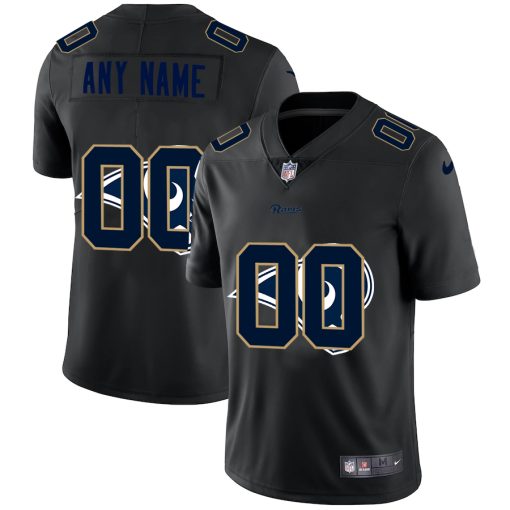 Custom Los Angeles Rams Team Logo Dual Overlap Limited Jersey Black