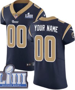 Custom Los Angeles Rams Vapor Untouchable Super Bowl LIII Bound Elite Navy Blue Home Jersey
