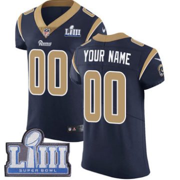 Custom Los Angeles Rams Vapor Untouchable Super Bowl LIII Bound Elite Navy Blue Home Jersey