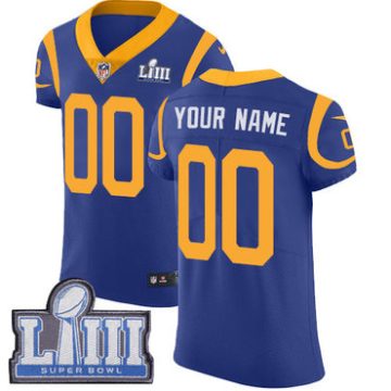 Custom Los Angeles Rams Vapor Untouchable Super Bowl LIII Bound Elite Royal Blue Alternate Jersey