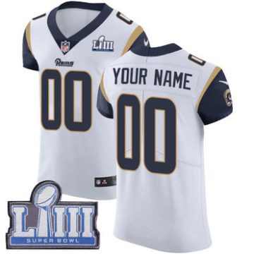 Custom Los Angeles Rams Vapor Untouchable Super Bowl LIII Bound Elite White Road Jersey