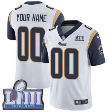 Custom Los Angeles Rams Vapor Untouchable Super Bowl LIII Bound Limited White NFL Road Jersey