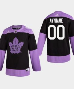 Custom Maple Leafs Hockey Fights Cancer Practice Black Jersey