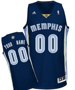 Custom Memphis Grizzlies Navy Blue Jersey