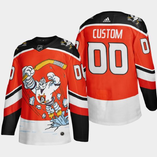 Custom Anaheim Ducks 2021 Season Reverse Retro Third Orange Jersey