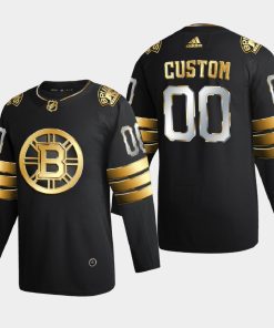 Custom Boston Bruins 2020-21 Golden Limited Edition Jersey Black