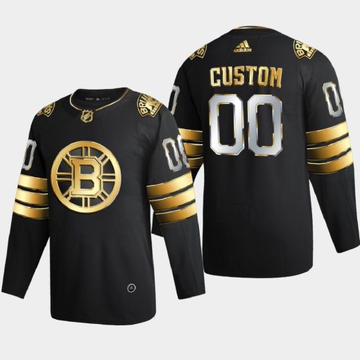 Custom Boston Bruins 2020-21 Golden Limited Edition Jersey Black