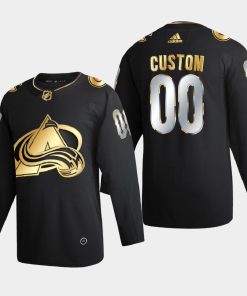 Custom Colorado Avalanche 2020-21 2021 Golden Edition Limited Jersey Black