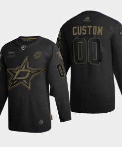 Custom Dallas Stars 2020 Veterans Day Black Jersey