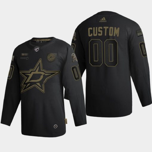 Custom Dallas Stars 2020 Veterans Day Black Jersey