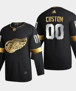 Custom Detroit Red Wings 2020-21 Golden Limited Edition Jersey Black