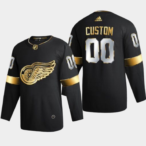 Custom Detroit Red Wings 2020-21 Golden Limited Edition Jersey Black