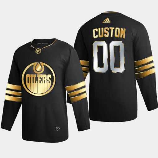 Custom Edmonton Oilers 2020-21 Golden Edition Limited Jersey Black