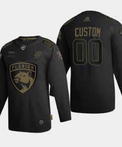 Custom Florida Panthers 2020 Veterans Day Black Jersey