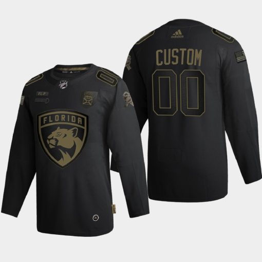 Custom Florida Panthers 2020 Veterans Day Black Jersey