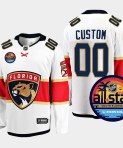 Custom Florida Panthers 2023 All-star Away White Jersey