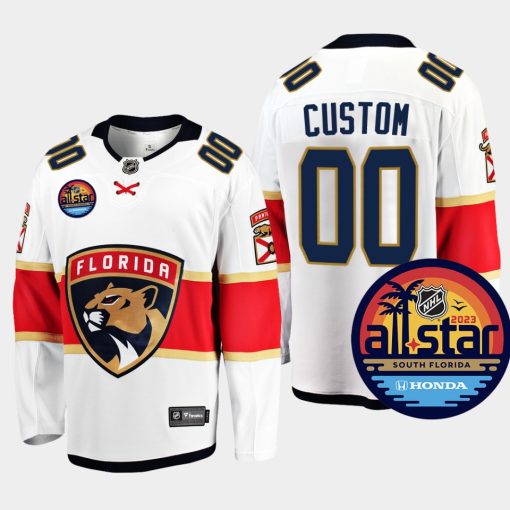 Custom Florida Panthers 2023 All-star Away White Jersey