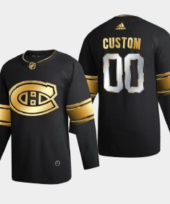 Custom Montreal Canadiens 2020-21 Golden Edition Limited Jersey Black