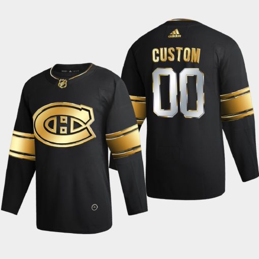 Custom Montreal Canadiens 2020-21 Golden Edition Limited Jersey Black