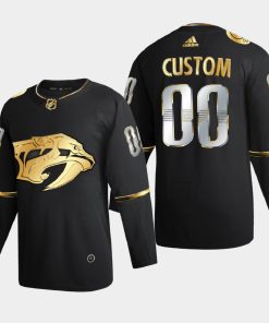 Custom Nashville Predators 2020-21 Golden Edition Limited Jersey Black