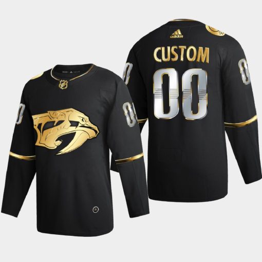 Custom Nashville Predators 2020-21 Golden Edition Limited Jersey Black