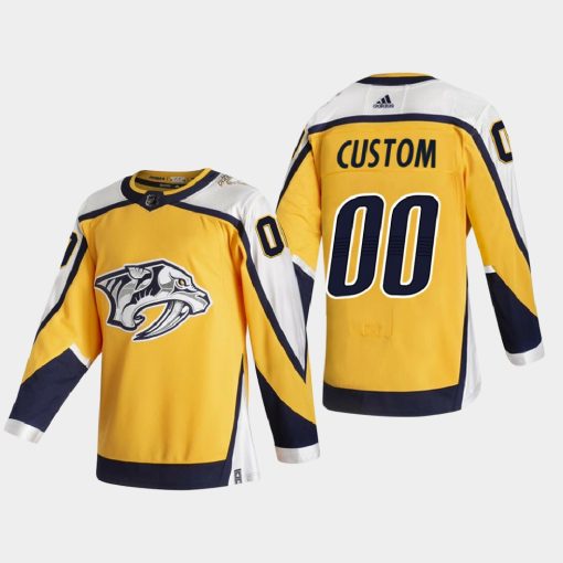 Custom Nashville Predators 2021 Season Reverse Retro Special Edition Gold Jersey