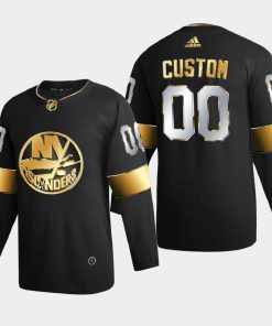 Custom New York Islanders 2020-21 Golden Limited Edition Jersey Black